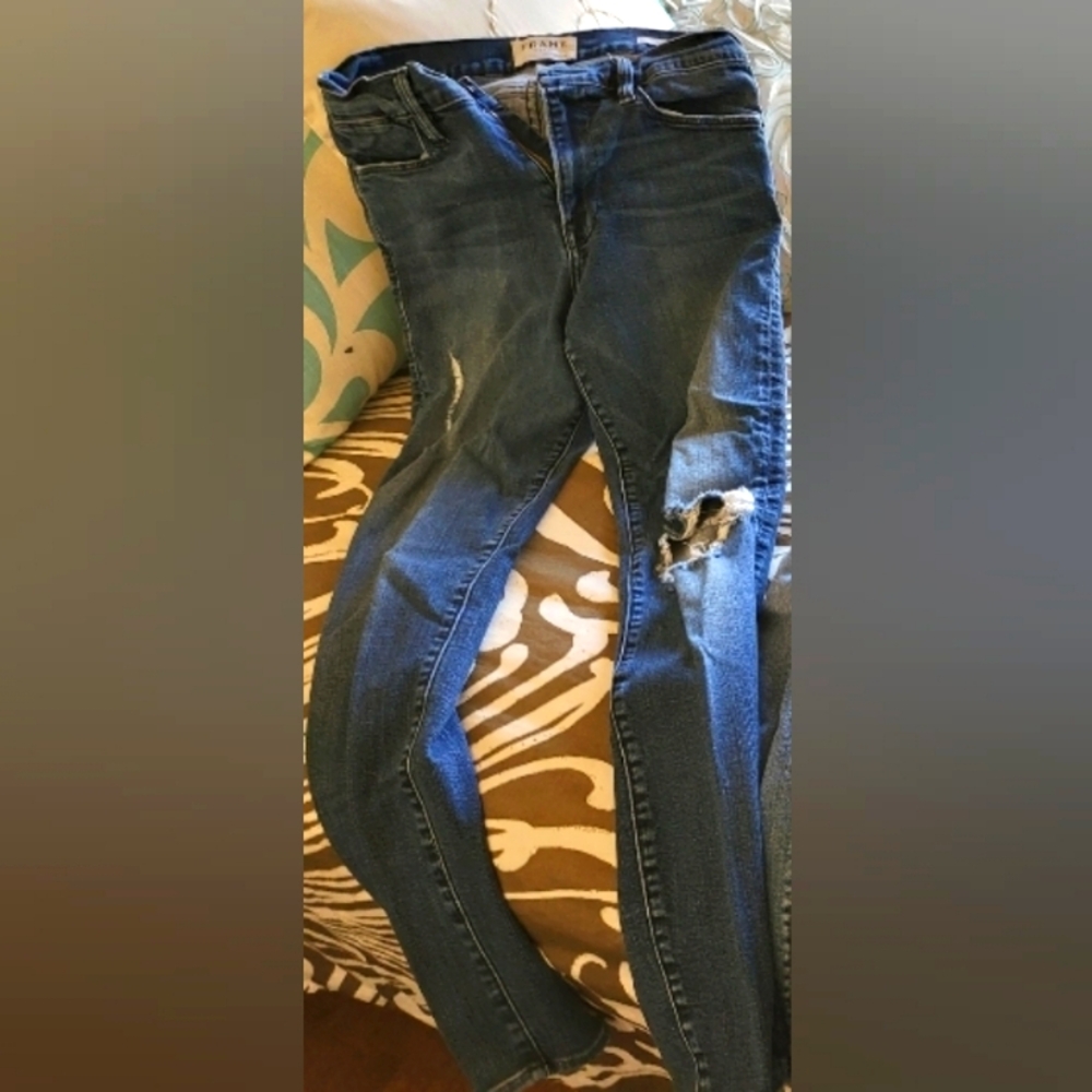 Frame Women's Blue Distressed Jeans